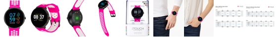 iTouch Women's Fuchsia & White Silicone Strap Touchscreen Sport Smart Watch 43.2mm